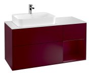 Тумба під раковину Villeroy & Boch Finion 120х50,1 см із підсвічуванням МДФ півонія матовий лак/скло біле матове G401HBHB