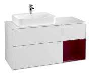 Тумба под раковину Villeroy & Boch Finion 120х50,1 см с подсветкой МДФ белый матовый лак/стекло белое матовое G401HBMT