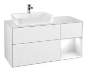 Тумба под раковину Villeroy & Boch Finion 120х50,1 см с подсветкой МДФ глянцевый белый лак/стекло белое матовое G401GFGF