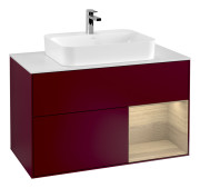 Тумба под раковину Villeroy & Boch Finion 100х50,1 см с подсветкой МДФ пион матовый лак/стекло белое матовое G371PCHB