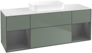 Тумба под раковину Villeroy & Boch Finion 160х50,1 см с подсветкой МДФ оливковый матовый лак/стекло белое матовое G741GKGM