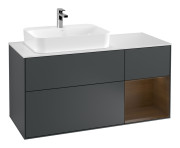 Тумба под раковину Villeroy & Boch Finion 120х50,1 см с подсветкой МДФ темно-синий матовый лак/стекло белое матовое G401GNHG