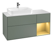 Тумба под раковину Villeroy & Boch Finion 120х50,1 см с подсветкой МДФ оливковый матовый лак/стекло белое матовое G401HFGM