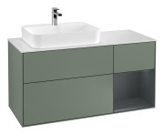 Тумба под раковину Villeroy & Boch Finion 120х50,1 см с подсветкой МДФ оливковый матовый лак/стекло белое матовое G401HGGM