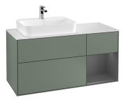 Тумба под раковину Villeroy & Boch Finion 120х50,1 см с подсветкой МДФ оливковый матовый лак/стекло белое матовое G401GKGM