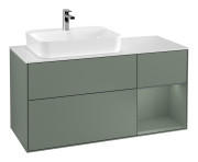 Тумба под раковину Villeroy & Boch Finion 120х50,1 см с подсветкой МДФ оливковый матовый лак/стекло белое матовое G401GMGM