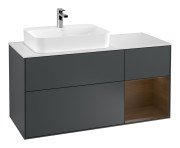 Тумба під раковину Villeroy & Boch Finion 120х50,1 см із підсвічуванням МДФ темно-синій матовий лак/скло біле матове G401GNHG