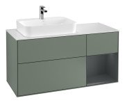 Тумба под раковину Villeroy & Boch Finion 120х50,1 см с подсветкой МДФ оливковый матовый лак/стекло белое матовое G401HGGM