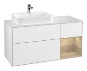 Тумба під раковину Villeroy & Boch Finion 120х50,1 см із підсвічуванням МДФ білий глянцевий лак/скло біле матове G401PCGF