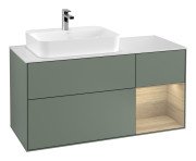 Тумба під раковину Villeroy & Boch Finion 120х50,1 см із підсвічуванням МДФ оливковий матовий лак/скло біле матове G401PCGM