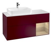 Тумба під раковину Villeroy & Boch Finion 120х50,1 см із підсвічуванням МДФ півонія матовий лак/скло біле матове G401PCHB