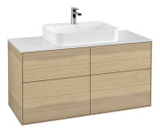 Тумба под раковину Villeroy & Boch Finion 120х50,1 см МДФ шпон дуба/стекло белое матовое F38100PC