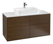 Тумба под раковину Villeroy & Boch Finion 120х50,1 см МДФ шпон грецкого ореха/стекло белое матовое F38100GN