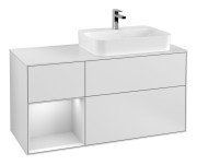 Тумба под раковину Villeroy & Boch Finion 120х50,1 см с подсветкой МДФ белый матовый лак/стекло белое матовое F391MTMT