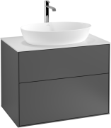 Тумба под раковину Villeroy & Boch Finion 80х50,1 см с подсветкой МДФ антрацит матовый лак/стекло белое матовое G75100GK