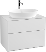 Тумба под раковину Villeroy & Boch Finion 80х50,1 см с подсветкой МДФ белый матовый лак/стекло белое матовое G75100MT