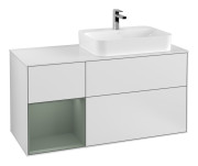 Тумба под раковину Villeroy & Boch Finion 120х50,1 см с подсветкой МДФ белый матовый лак/стекло белое матовое F391GMMT