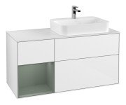 Тумба під раковину Villeroy & Boch Finion 120х50,1 см із підсвічуванням МДФ білий глянцевий лак/скло біле матове F391GMGF