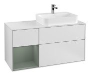 Тумба під раковину Villeroy & Boch Finion 120х50,1 см із підсвічуванням МДФ білий матовий лак/скло біле матове F391GMMT