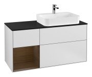 Тумба під раковину Villeroy & Boch Finion 120х50,1 см із підсвічуванням МДФ білий матовий лак/скло чорне матове F392GNMT