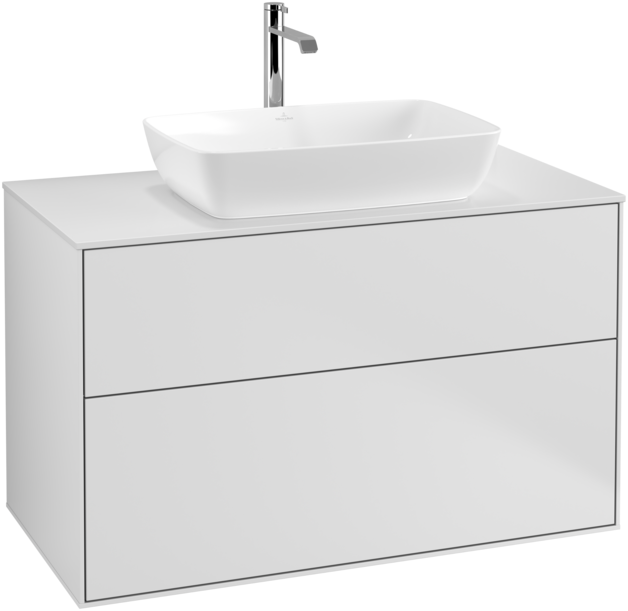 Тумба под раковину Villeroy & Boch Finion 100х50,1 см МДФ белый матовый лак/стекло белое матовое F76100MT