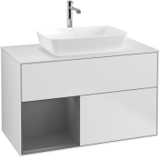 Тумба под раковину Villeroy & Boch Finion 100х50,1 см с подсветкой МДФ белый матовый лак/стекло белое матовое F771GKMT