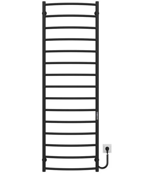 Электрический полотенцесушитель Deffi Классик П15 500х1600 правое подключение JD03 черный C.DK.160.50.15.E.B.R.1