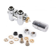 Комплект Теrma термостатический с тройником ось 50 левый латунь хром WRZT5G14-CR