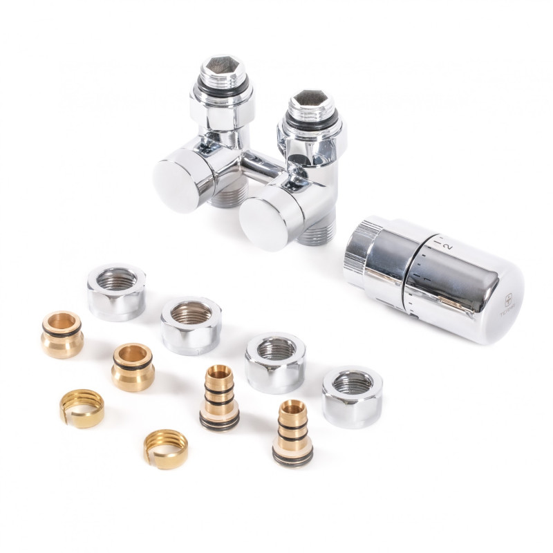 Комплект Теrma интегрированный запорный прямой 50 ось латунь хром WRZOSSC2-CR