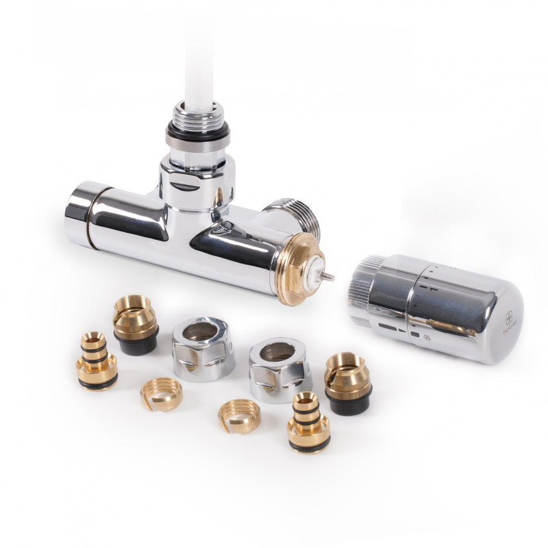 Комплект Теrma інтегрований термостатичний кутовий з трубкою лівий латунь хром WRZT5G5-CR