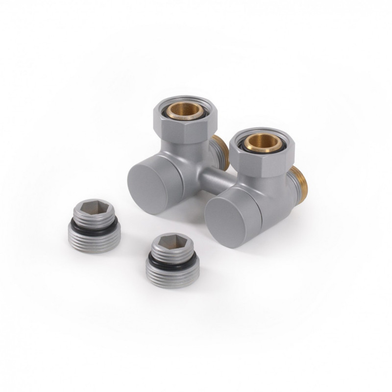 Кран Теrma комбінований запірний кутовий латунь сатин TGEOST001