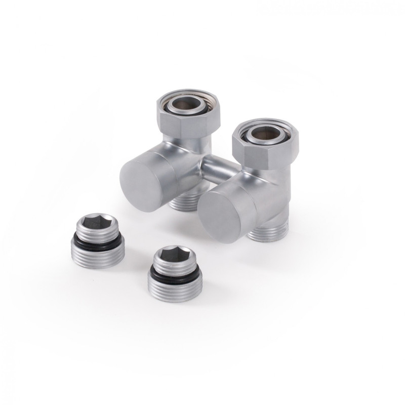 Кран Теrma комбінований запірний прямий латунь сатин TGEOST002