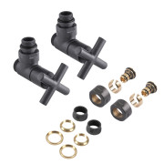 Комплект Теrma Minimalist регулюючий кутовий латунь антрацит TGERAN002