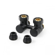 Кран Теrma комбинированный запорный угловой латунь черный мат TGEOCM001