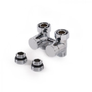 Кран Теrma комбінований запірний прямий латунь хром TGEOCR002