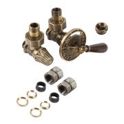 Комплект Теrma Сlassic Art регулирующий угловой матовая бронза TGERANT03