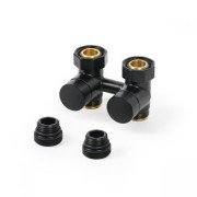 Кран Теrma комбинированный запорный прямой латунь черный мат TGEOCM002