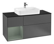 Тумба под раковину Villeroy & Boch Finion 120х50,1 см с подсветкой МДФ антрацит матовый лак/стекло черное матовое F412GMGN