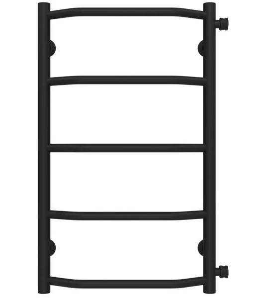 Полотенцесушитель водяной Deffi Трапеция П5 400х700 боковое правое подключение черный C.TR.70.40.5.B.C