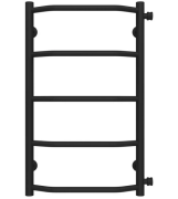 Полотенцесушитель водяной Deffi Трапеция П5 400х700 боковое правое подключение черный C.TR.70.40.5.B.C