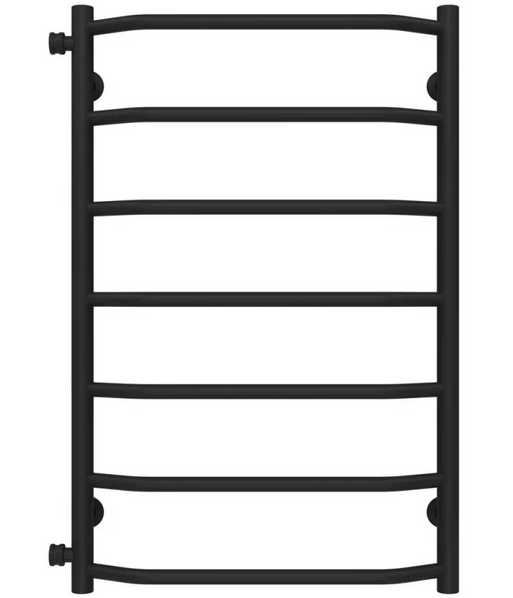 Полотенцесушитель водяной Deffi Трапеция П7 500х800 боковое левое подключение черный C.TR.80.50.7.B.B