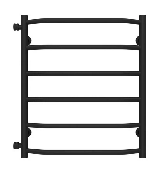 Сушка для рушників водяна Deffi Трапеція П6 500х600 бічне ліве підключення чорний C.TR.60.50.6.B.B