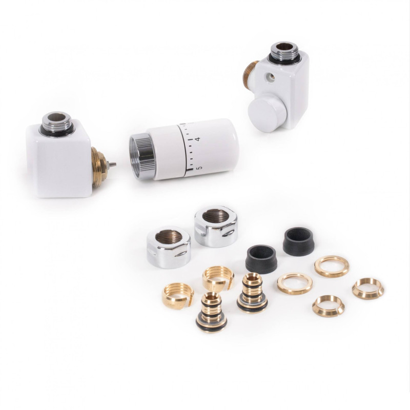 Комплект Теrma Dexter термостатический трехосевой левый белый TGETCG1-BI