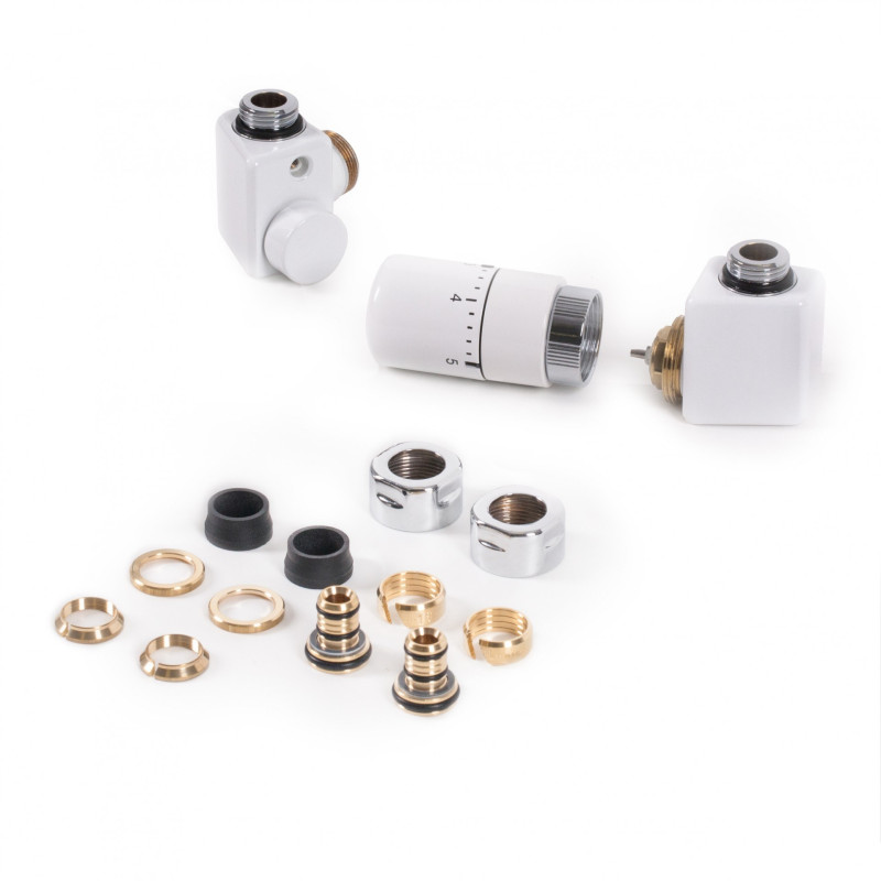 Комплект Теrma Dexter термостатический трехосевой правый белый TGETCG2-BI