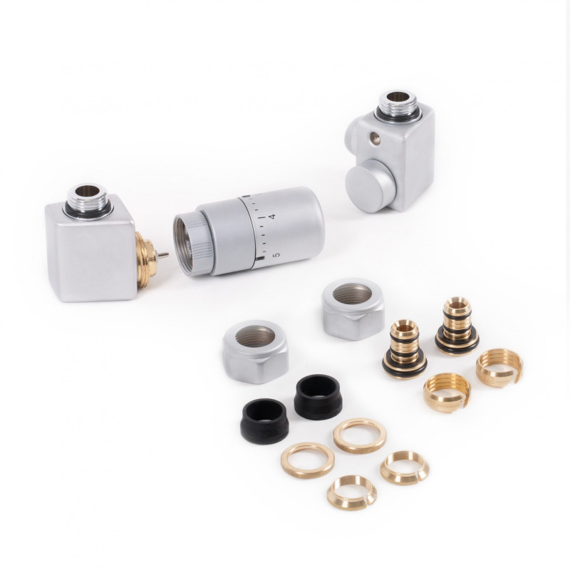 Комплект Теrma Dexter термостатичний трьохосьовий лівий сатин TGETCG1-ST