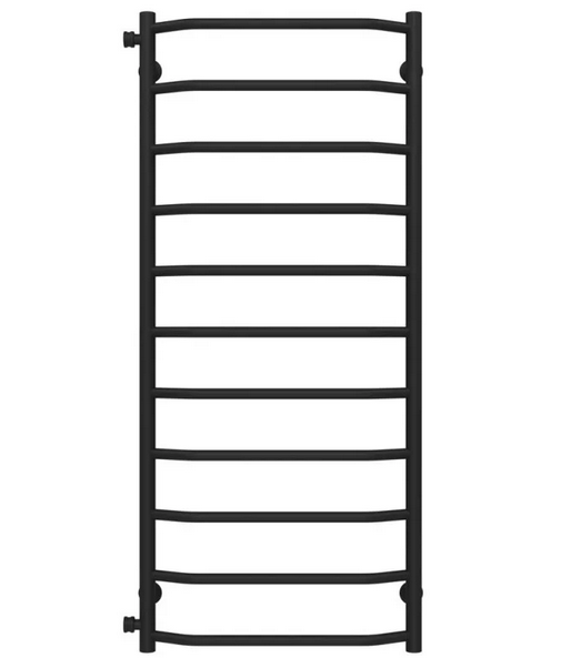 Полотенцесушитель водяной Deffi Трапеция П11 500х1200 боковое левое подключение черный C.TR.120.50.11.B.B