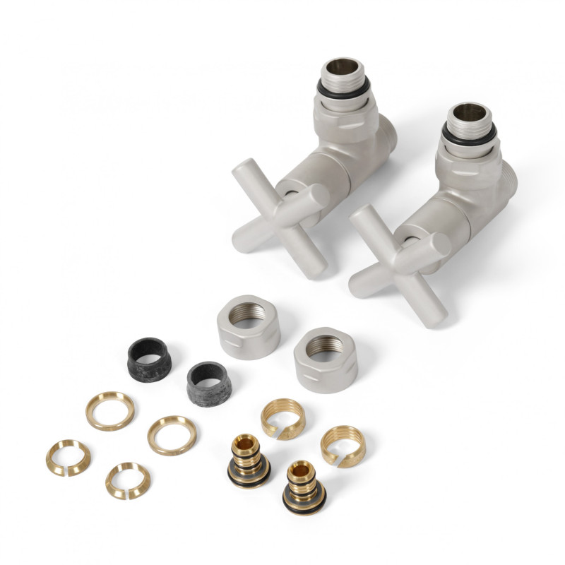 Комплект Теrma Minimalist регулирующий угловой никель сатин TGERST005