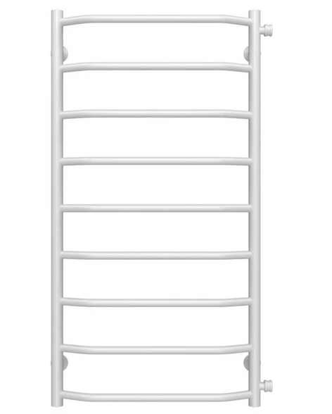 Полотенцесушитель водяной Deffi Трапеция П9 500х1000 боковое правое подключение белый C.TR.100.50.9.W