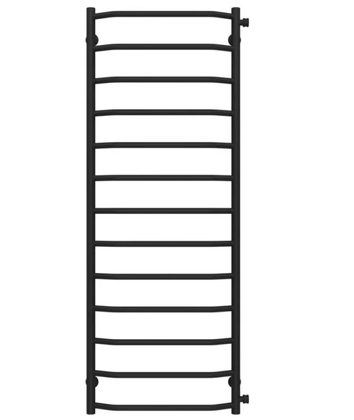 Полотенцесушитель водяной Deffi Трапеция П13 500х1400 боковое правое подключение черный C.TR.140.50.13.B.C