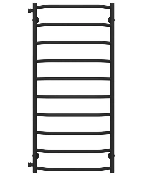 Полотенцесушитель водяной Deffi Трапеция П10 500х1100 боковое левое подключение черный C.TR.110.50.10.B.B